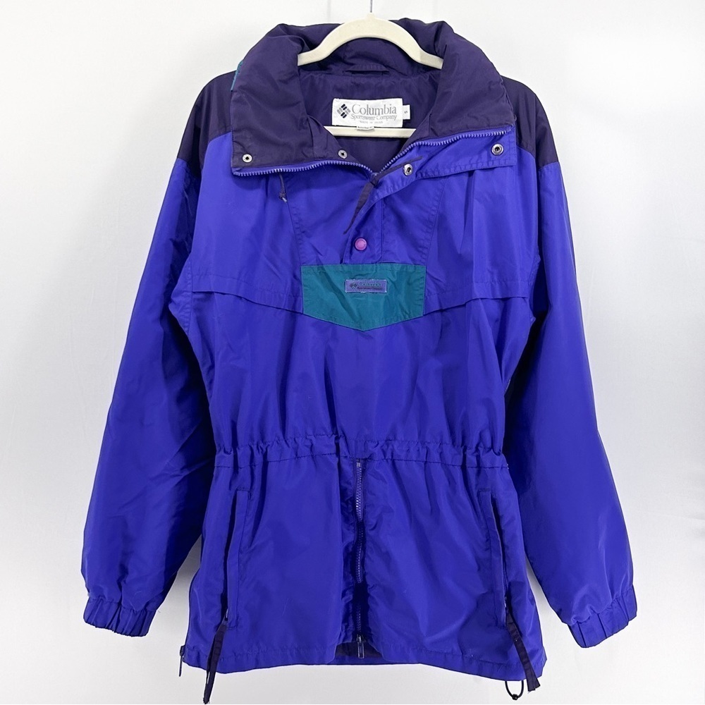 Vintage Columbia Retro Purple Winter Ski Jacket Coat Packable Hood Small